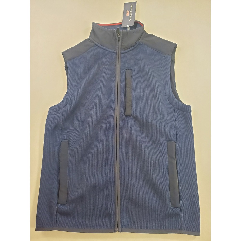 Vineyard Vines Mens Mountain Sweater Fleece Vest Navy XS 1K003351-480